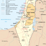 Map of Israel including Gaza, the West Bank, and the Golan Heights 